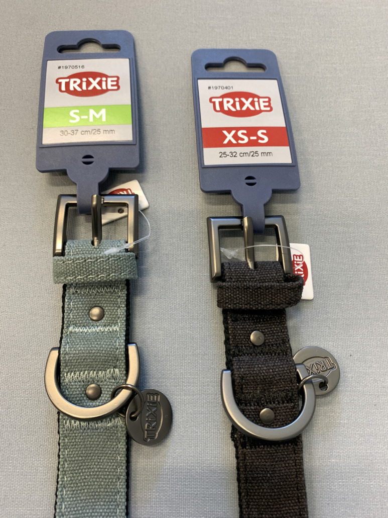 Trixie Halsband CityStyle, extra breit (Artikelnummer 1970401–1970916), Detailansicht Metallschnallen. originalverpackt
