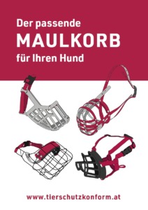 Titelblatt 2. Auflage des Info-Folders "Der passende Maulkorb für Ihren Hund"