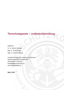 Titelblatt Judikatursammlung März 2026